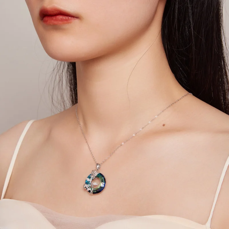 (image for) Pandora Style Angel Ring Rose Necklace - BSN313 - View 7