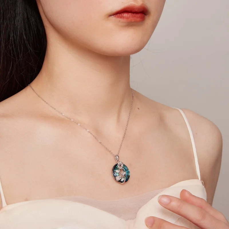 (image for) Pandora Style Angel Ring Rose Necklace - BSN313 - View 8