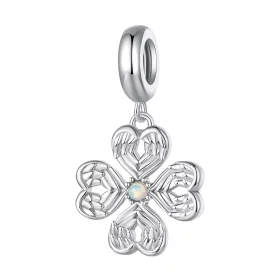 Pandora Style Angel wings Lucky Four Leaf Clover Dangle - SCC2484 Pandora Style Angel wings Lucky Four Leaf Clover Dangle - SCC2484
