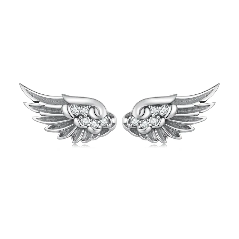 (image for) Pandora Style Angel Wings Studs Earrings - SCE1579 - View 8