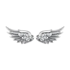 Pandora Style Angel Wings Studs Earrings - SCE1579 (image for) Pandora Style Angel Wings Studs Earrings - SCE1579
