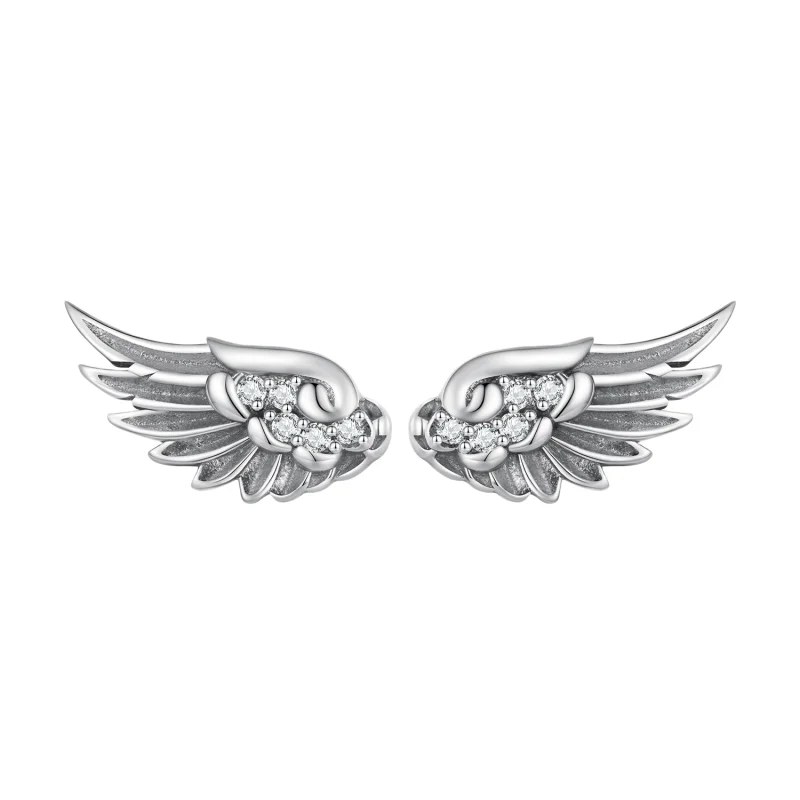 (image for) Pandora Style Angel Wings Studs Earrings - SCE1579 - Product Image