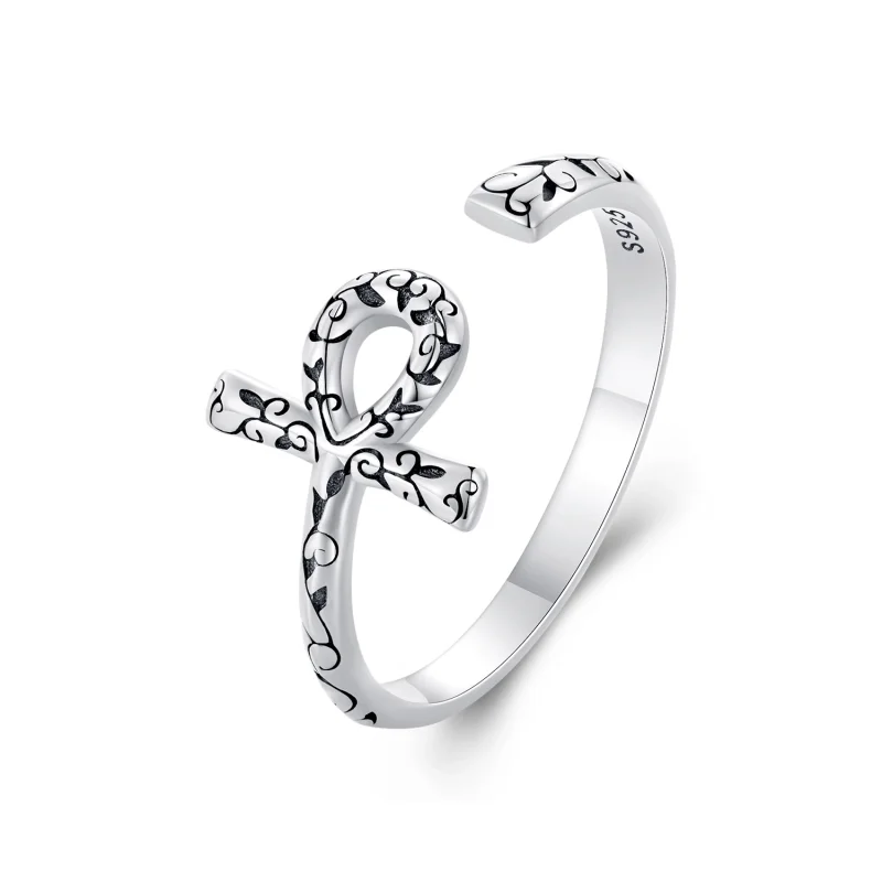 (image for) Pandora Style Ankh Cross Open Ring - SCR972-E - Product Image