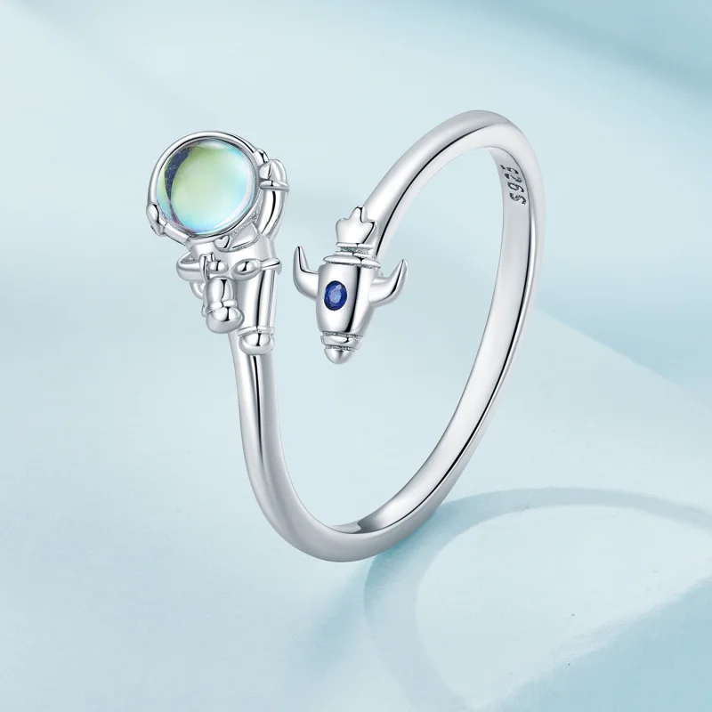 (image for) Pandora Style Astronaut Spaceship Open Ring - SCR920 - View 2