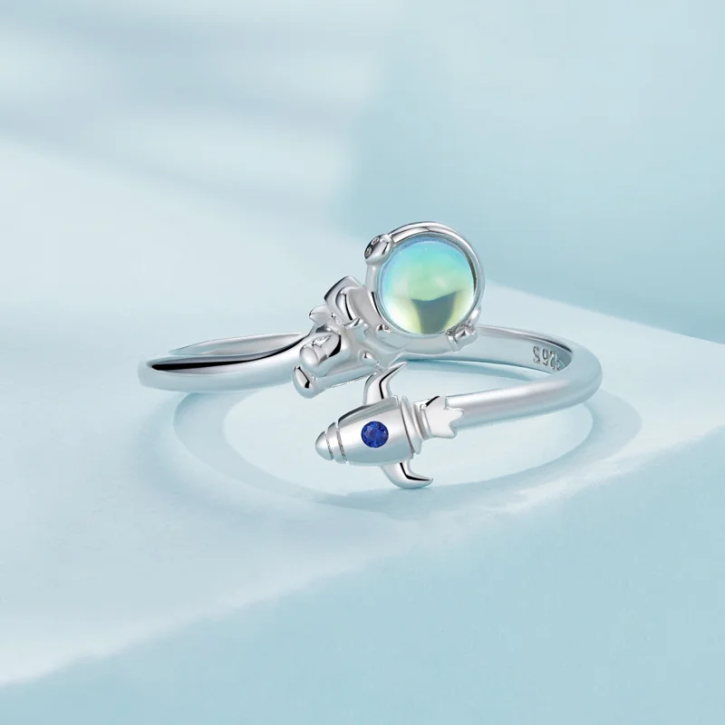 (image for) Pandora Style Astronaut Spaceship Open Ring - SCR920 - View 3