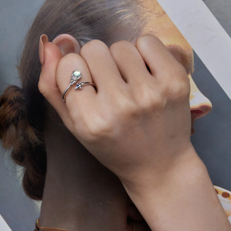 (image for) Pandora Style Astronaut Spaceship Open Ring - SCR920 - View 7