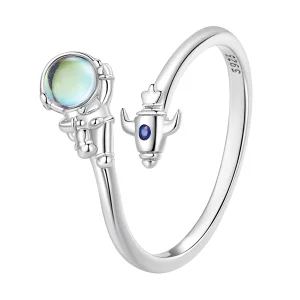 (image for) Pandora Style Astronaut Spaceship Open Ring - SCR920