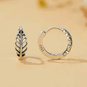 Pandora Style Autumn Leaves Hoop Earrings - SCE1636 Pandora Style Autumn Leaves Hoop Earrings - SCE1636