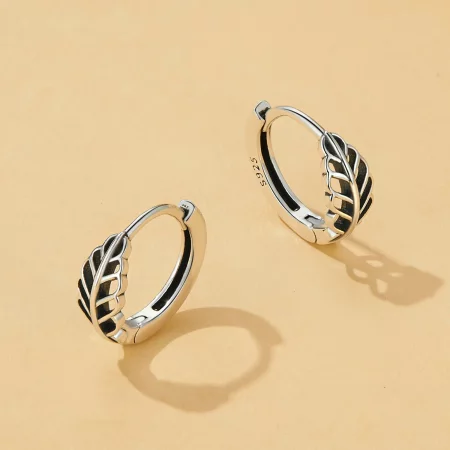 Pandora Style Autumn Leaves Hoop Earrings - SCE1636