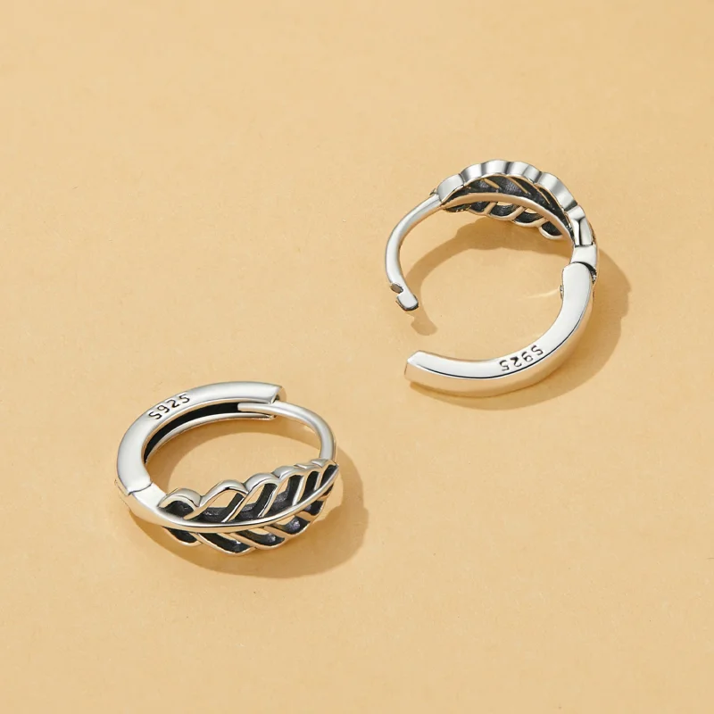 (image for) Pandora Style Autumn Leaves Hoop Earrings - SCE1636 - View 4