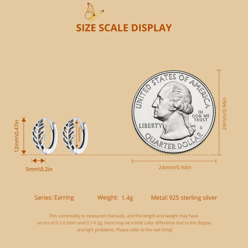 (image for) Pandora Style Autumn Leaves Hoop Earrings - SCE1636 - View 7