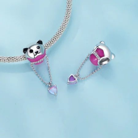 Pandora Style Bear Hot Air Balloon Charm - SCC2550