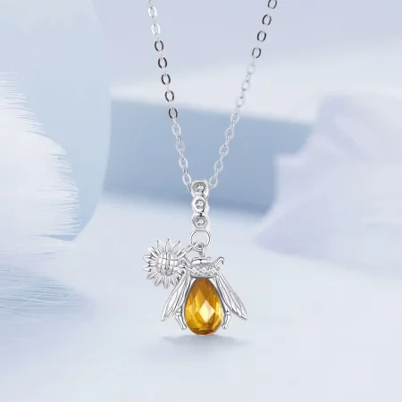 Pandora Style Bee Daisy Necklace - BSN356