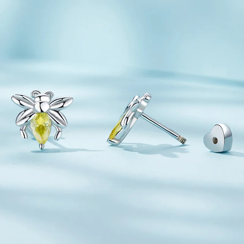 (image for) Pandora Style Bee Two Wear Studs Earrings - SCE1580 - View 3