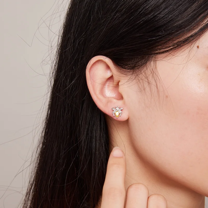 (image for) Pandora Style Bee Two Wear Studs Earrings - SCE1580 - View 6