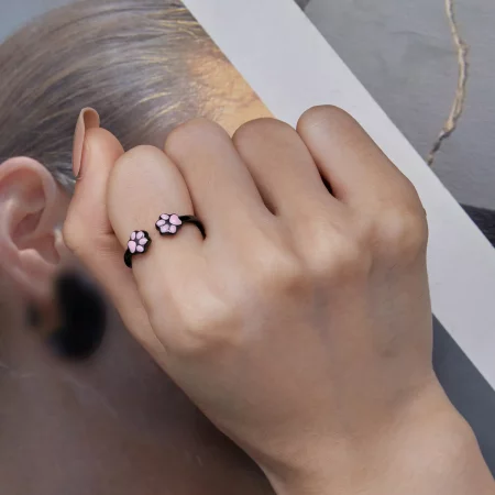 Pandora Style Black Cat Claw Open Ring - SCR913