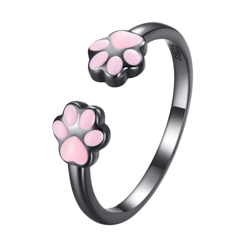 (image for) Pandora Style Black Cat Claw Open Ring - SCR913 - Product Image