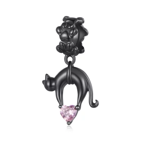 Pandora Style Black Cat Dangle - SCC2519 Pandora Style Black Cat Dangle - SCC2519