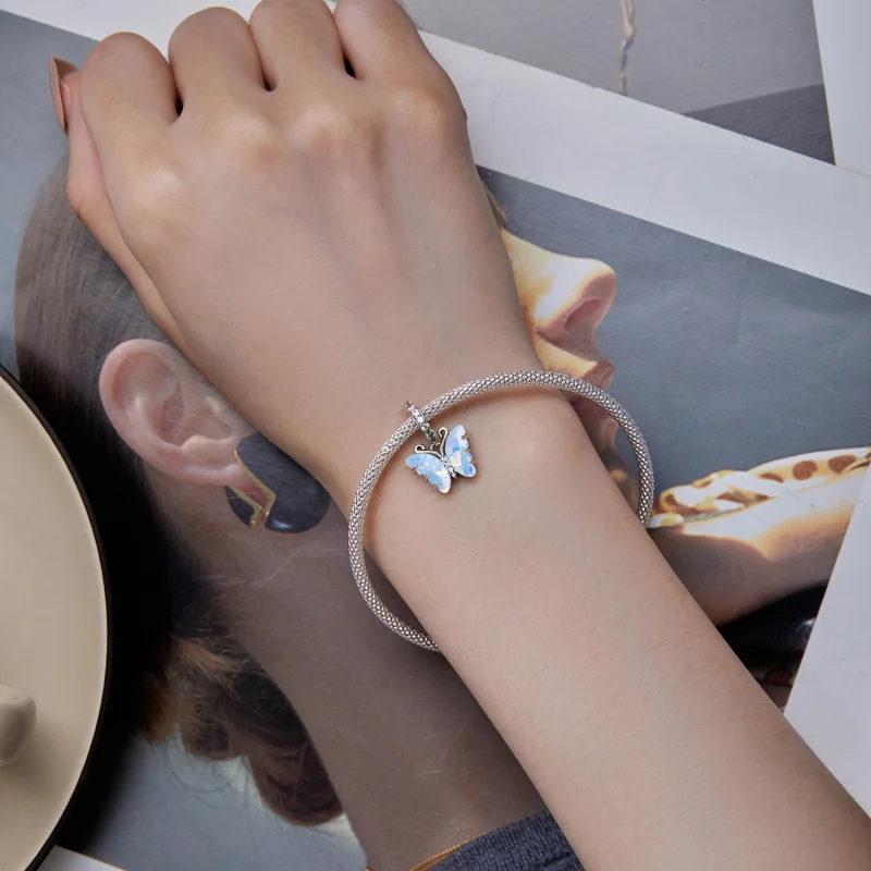 (image for) Pandora Style Blue Aurora Butterfly Dangle - SCC2305 - View 5