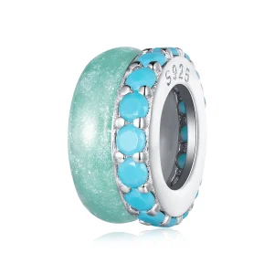 (image for) Pandora Style Blue Double Layer Silicone Spacer - BSC883-TQ