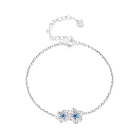 Pandora Style Blue Flower Chain Bracelet - BSB138 Pandora Style Blue Flower Chain Bracelet - BSB138
