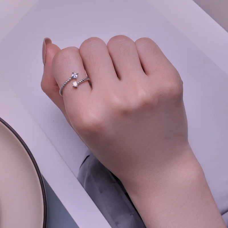 (image for) Pandora Style Blue Twist Ring - SCR923 - View 7