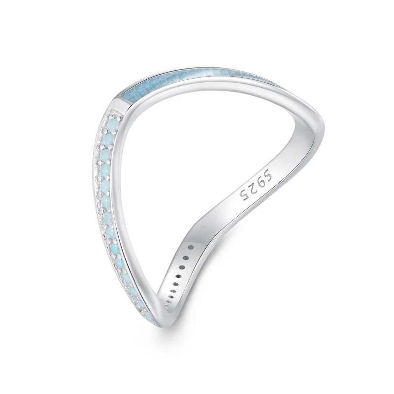 (image for) Pandora Style Blue Wish Bone Ring - SCR945-LB - Product Image