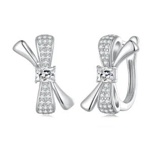 (image for) Pandora Style Bow Hoop Earrings - BSE810
