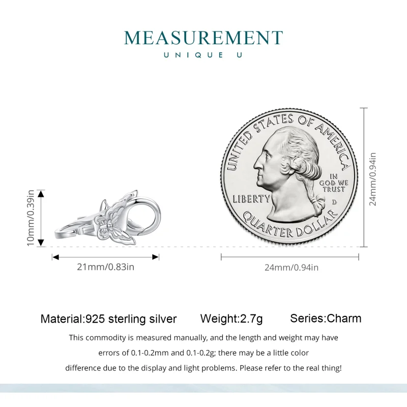 (image for) Pandora Style Butterfly double Lobster Clasp - BSP022 - View 5