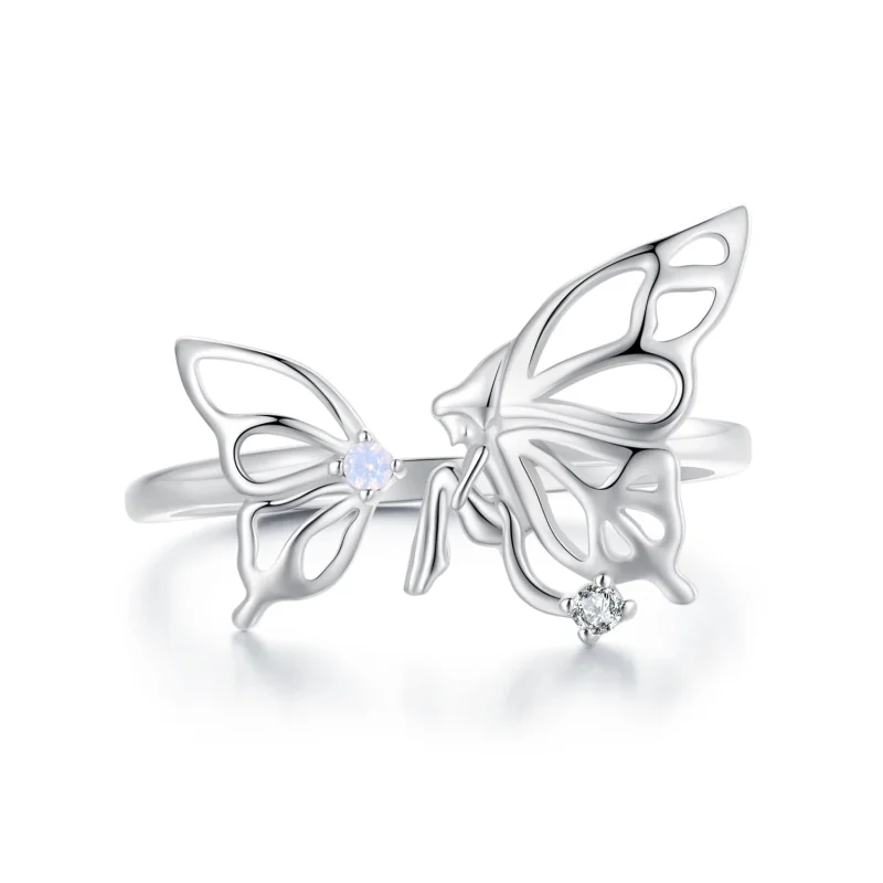 (image for) Pandora Style Butterfly Elf Open Ring - BSR484-E - Product Image