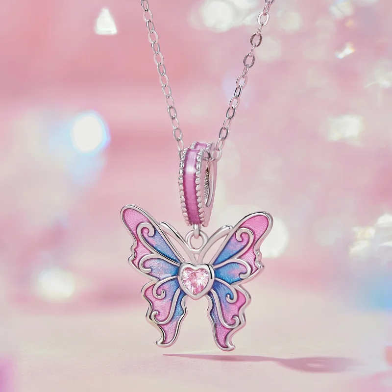 (image for) Pandora Style Butterfly Fairy Pendant - SCC2472 - View 2