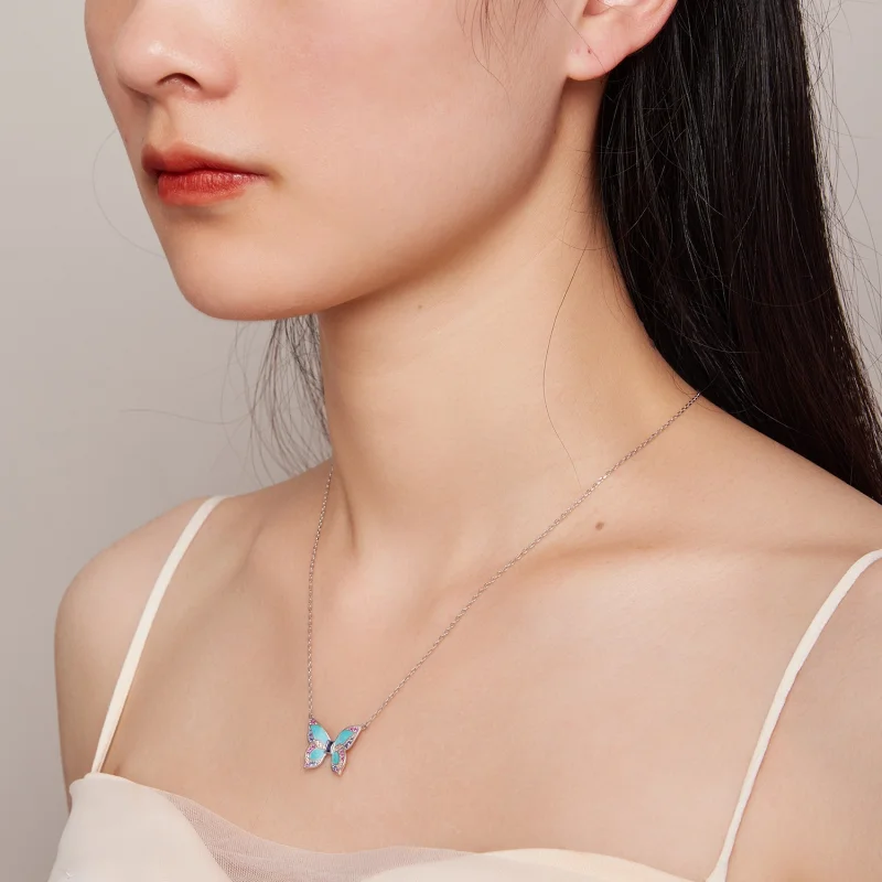 (image for) Pandora Style Butterfly Necklace - BSN306 - View 7