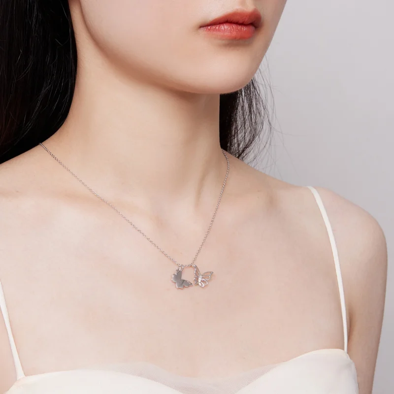 (image for) Pandora Style Butterfly Necklace - BSN321 - View 7