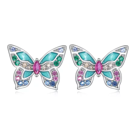Pandora Style Butterfly Studs Earrings - BSE807