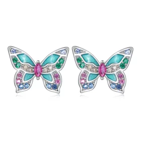 Pandora Style Butterfly Studs Earrings - BSE807