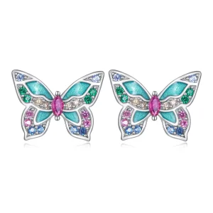 (image for) Pandora Style Butterfly Studs Earrings - BSE807