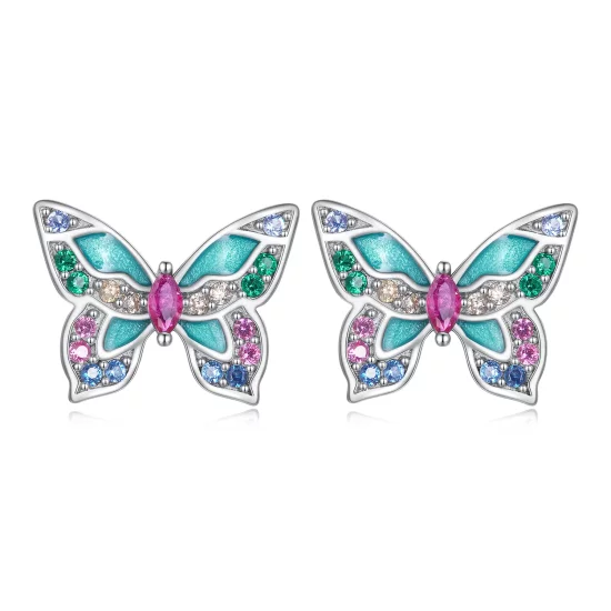 Pandora Style Butterfly Studs Earrings - BSE807