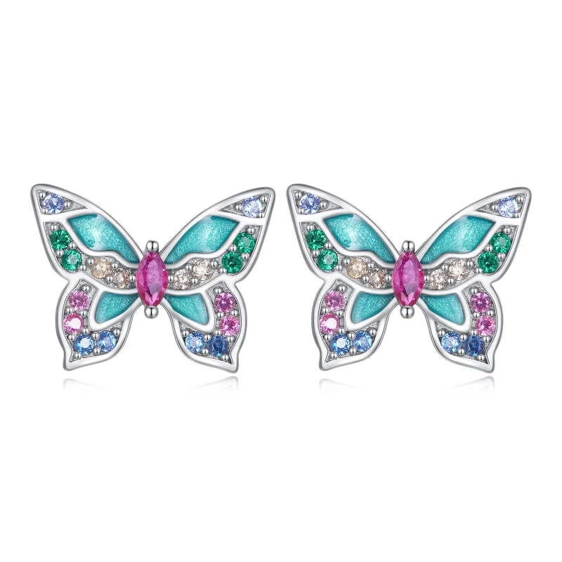 (image for) Pandora Style Butterfly Studs Earrings - BSE807 - Product Image