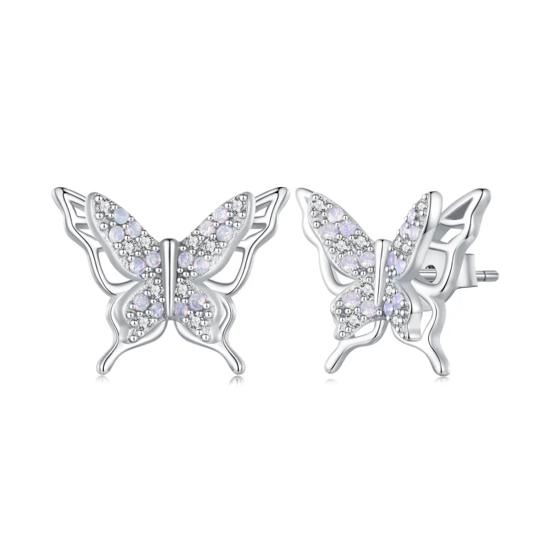 (image for) Pandora Style Butterfly Studs Earrings - BSE910 - Product Image