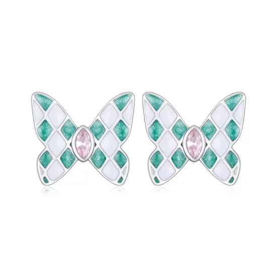 Pandora Style Butterfly Studs Earrings - SCE1610
