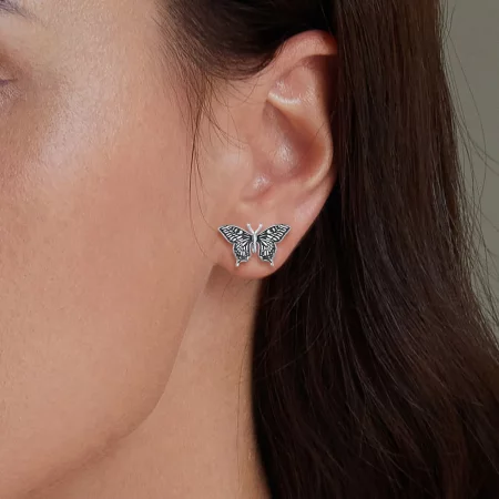 Pandora Style Butterfly Studs Earrings - SCE1637