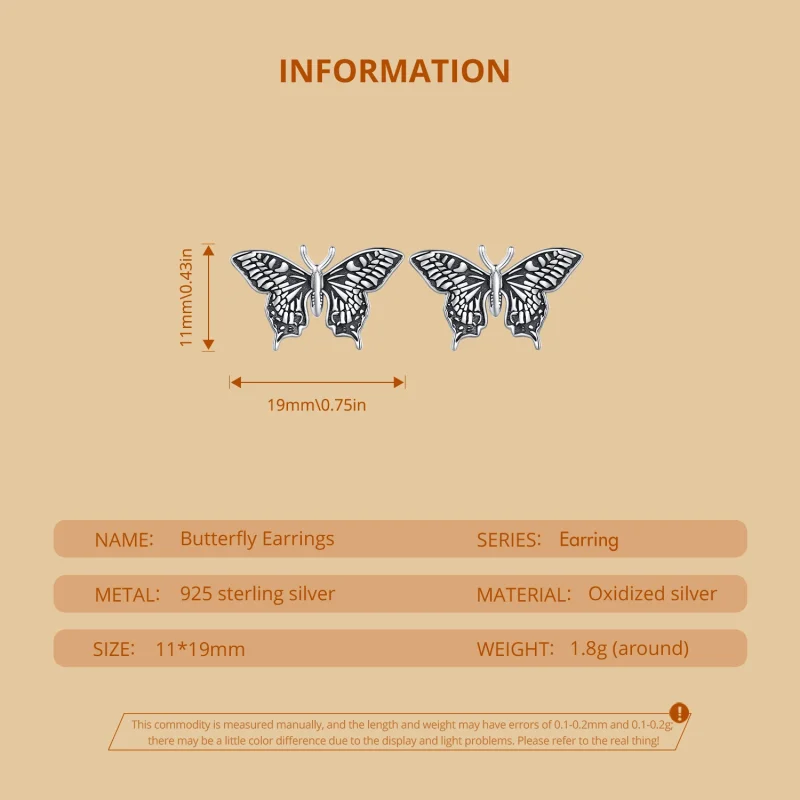 (image for) Pandora Style Butterfly Studs Earrings - SCE1637 - View 6