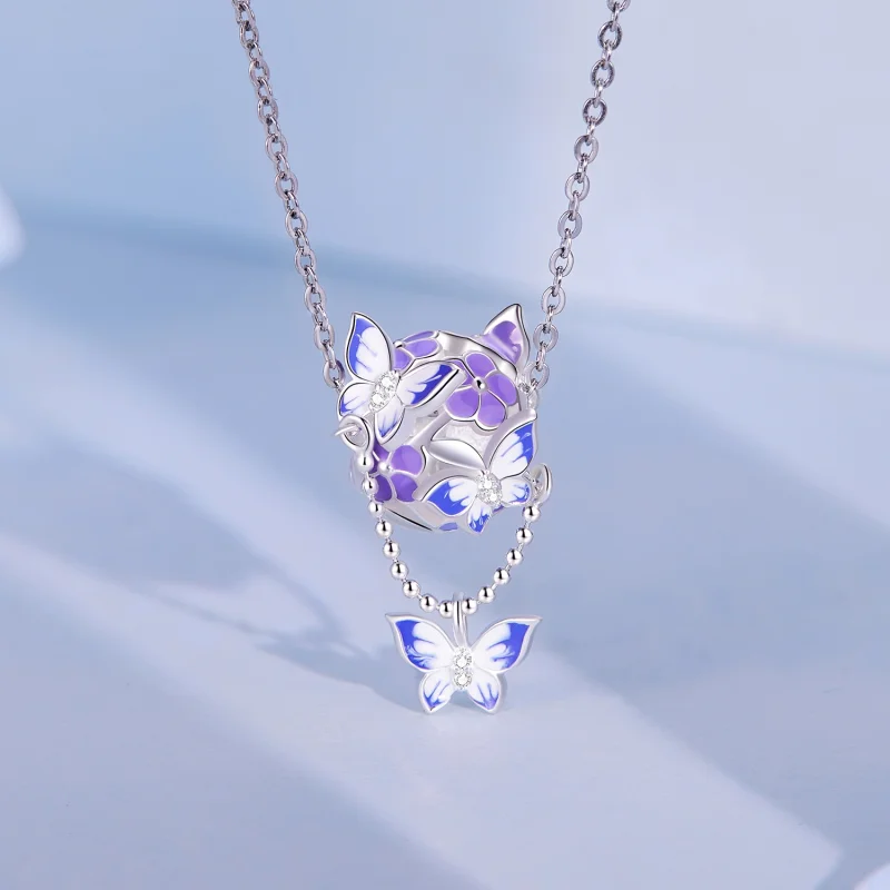 (image for) Pandora Style Butterfly Tassel Charm - SCC2460 - View 2