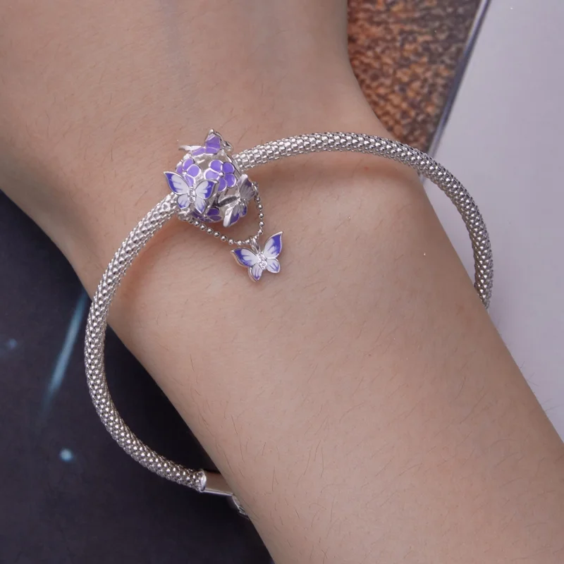 (image for) Pandora Style Butterfly Tassel Charm - SCC2460 - View 5