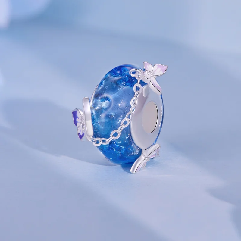 (image for) Pandora Style Butterfly Tassel Charm - SCC2461 - View 2