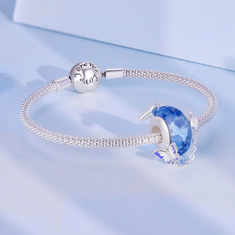 (image for) Pandora Style Butterfly Tassel Charm - SCC2461 - View 5