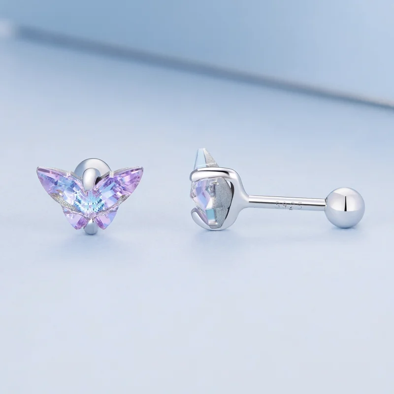 (image for) Pandora Style Butterfly Thread Studs Earrings - BSE797 - View 3