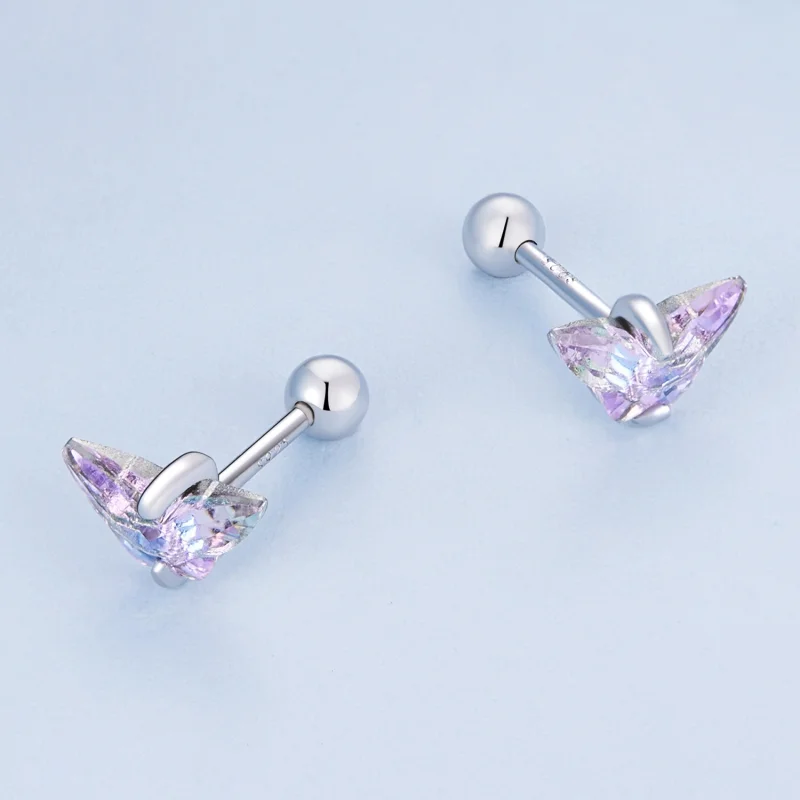 (image for) Pandora Style Butterfly Thread Studs Earrings - BSE797 - View 4