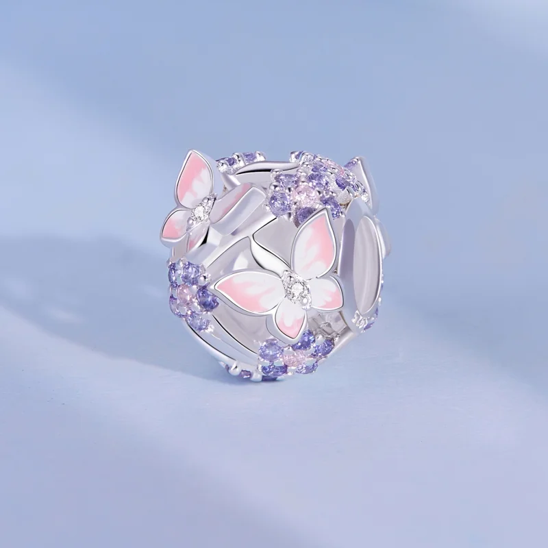 (image for) Pandora Style Butterfly Zircon Charm - SCC2463 - View 2