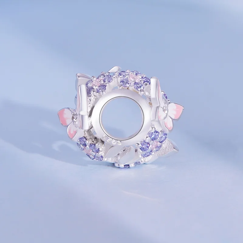 (image for) Pandora Style Butterfly Zircon Charm - SCC2463 - View 3